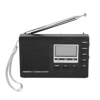 Fosa Portable Mini Radios FM/MW/SW Receiver with Digital Alarm Clock FM Radio Receiver(Black)