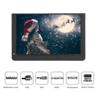 1080P Car Digital TV, 12in Color Screen Television, Portable Handheld ATV/UHF/VHF Stereo Surrounding Car Television for Bedroom, Kitchen, Caravan, Build in Rechargble Battery