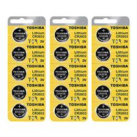 Toshiba CR2032 Battery 3V Lithium Coin Cell (15 Batteries)