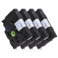 Fimax Compatible Brother TZe-FA3 TZe FA3 Fabric Iron-on Tape, Blue on White, 12mm 0.47 Fabric Labels for Clothes, 4 Pack