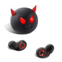 Wireless Earbuds, Bluetooth 5.0 Headphones in-Ear Cute Little Devil Earphones for Kids Adult 36H Playtime 3D Stereo Deep Bass Earbuds with Built-in Mic Portable Charging Case for iPhone Android