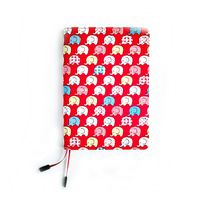 PU Leather Cover Refillable Notebook with Multi- Postcards Pocket,Pen Holder， for Daily Planner Dairy Agenda Schedule Bullet Journal Book A5 Filler Paper (Elephant)