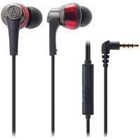 Audio-Technica ATH-CKR5iS SonicPro In-Ear Headphones with In-line Mic & Control, Red