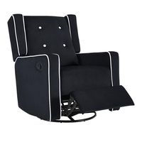 Naomi Home Odelia Swivel Rocker Recliner Black/Microfiber