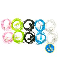 G02 Ear Bud Headphones Bulk Pack of 10 Pairs, Corded Earphones Wholesale Accessory for iPhone Cell Phone Laptop Computer Business Office School Library Classroom Lab (Pack of 10 Pairs)