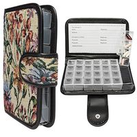 Simply Genius Floral Small 7 Day Daily Pill Organizer, Portable Locking Travel Case Doses Dispenser, AM/PM, Day & Night, Weekly Pill Box Organizer Case