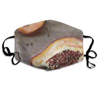 VTWG Sliced Papaya Fruit Washable Reusable Safety Mask, Stylish Polyester Adolescent Couple Dust-Proof Adjustable Earrings