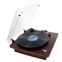 Record Player,DLITIME 3-Speed Vinyl Turntable Built-in 2 Stereo Speakers, PC Encoding/AUX/Head Phone Jack