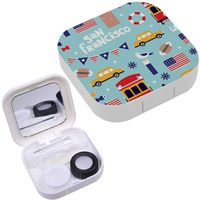 Portable Contact Lens Case Box Travel Kit Mirror + Bottle + Tweezers Container Holder [ San Francisco Bay Area ]
