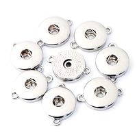 Ginooars Pack of 10 18mm 2 Links Hang Snap Base Pendant for 18-20mm Interchangeable Snaps Charms Jewelry Making-Necklaces, Key-Rings/Key-Chains,Bracelet