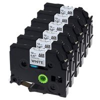 Label Maker Tape, 6 Pack Replace 12mm 0.47 Inch Laminated Black on White TZ TZe Tape TZe-231 Compatible for Brother P Touch D400 1280 1800 1880 1900 Label Tape