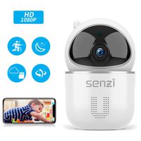 Wireless IP Camera - Senzi Security Camera 1080P Baby Monitor Pet Smart Auto Tracking Night Vision Motion Sound Detection 2.4GHz WiFi Pan Tilt Zoom Surveillance Camera Two-Way Audio Cloud Service