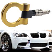 Dewhel Aluminum Track Racing Front Rear Bumper Guard Car Accessories Auto Trailer Ring Hook Eye Towing Tow Hook Kits Gold For BMW 1 3 5 Series X5 X6 E36 E39 E46 E82 E90 E91 E92 E93 E70 E71 MINI Cooper