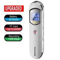 Digital Voice Recorder, 8GB 1536 Kbps Voice Recorder with MP3 Player, 64GB TF Card Extend Voice Activated Recorder with Rechargeable, Password Protection, A-B Repeat for Meetings, Lectures, Interviews