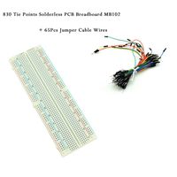 Iusun 830 Tie Points Solderless PCB Breadboard MB102 + 65Pcs Jumper Cable Wires (A)