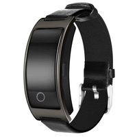 Smart Watch with Heart Rate, Blood Pressure, Blood Oxygen Monitor, Sleep Monitor, Calories Consumption, Modern Sport Bracelet with Soft Leather Strap (Black)