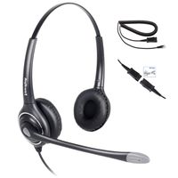 Double Ear Ultra Noise Canceling Call Center/Office Headset & QD Cable for All Cisco 6900, 7800 and 8000 Series Phones and Also Models 7940 7941 7942 7945 7960 7961 7962 7965 7970 7975 etc