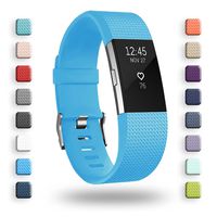 POY Replacement Bands Compatible for Fitbit Charge 2, Classic Edition Adjustable Sport Wristbands, Small Cerulean