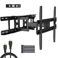 TV Wall Mount Bracket Full Motion Swivel Articulating Arms Tilt Rotation, Fit Most 26-55 Inch LED, LCD, OLED Flat Curved TVs, Extension to 24 inch Wood Stud Max VESA 400x400mm up to 99lbs by Pipishell