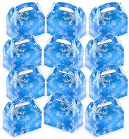 Christmas Snowflakes Gift Treat Boxes Bulk Pack of 12, Small Holiday Gifts Boxes By 4E’s Novelty