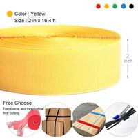 2'' Wide 16.4' Long Hook and Loop Cable Tie One Wrap Cord Fastener Nylon Power Cord Management Wire Organizer Strap Reusable Cut to Size Self Gripping Tape Roll - 5 Colors 0.6'' wide Available(Yellow)