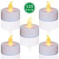 Aku Tonpa 125 Pack Battery Operated Flameless Tea Lights LED Candles