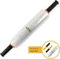 15 Inch Stretch Wrap - Industrial Clear Plastic Stretch Wrap Film for Pallet Wrap, Moving Supplies Stretch Wrap - 1000 Feet, 60 Gauge, 1 Pack with Handles