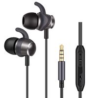 Metal Earphones with Microphone, in-Ear Headphones and Volume Control, Built-in Microphone Earphone for Smartphone, Tablet 3.5mm Audio Plug Device, (Gun Color).