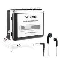 Wikoo Cassette Tape to MP3 CD Converter via USB, Portable USB Cassette Tape Player Walkman Captures MP3 Audio Music -Compatible with Laptops and PC, Convert (Silver)