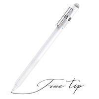 MEKO 1.6mm Fine Tip Active Digital Stylus Pen with Universal Fiber Tip 2-in-1 for Drawing and Handwriting Compatible with Apple Pen iPad iPhone and Andriod Touchscreen Cellphones, Tablets-White