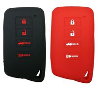 Coolbestda 2Pcs Rubber 4buttons Key Fob Protector Case Keyless Entry Holder Cover Skin Jacket for Lexus 2018 NX300h 2018-2013 ES350 GS350 2016-2013 GS300h GS450h Black Red
