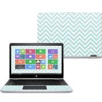 Mightyskins Skin Compatible with Hp Pavilion X360 14" (2017) - Aqua Chevron | Protective, Durable, and Unique Vinyl Decal Wrap Cover | Easy to Apply, Remove, and Change Styles | Made in The USA
