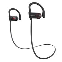 Bluetooth Headphones, MoKo Wireless Sport Earbuds, IPX5 Waterproof HD Stereo Earphones with Built-in Mic, Siri, 8 Hours Playtime, CVC 6.0 Noise Cancelling Headsets for Gym Running, Workout - Black