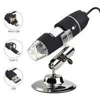 JUN-L 3 in 1 Handheld 0X-500X USB Digital Microscope Endoscope with 8 LED Mini Video Camera for Windows 7/8/10 Mac Linux Android