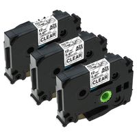 Replacement for TZe-131 TZ 131 12 mm 1/2" TZ Clear Tape 0.47 Inch 26.2 Feet, for Brother Ptouch PTD200 PT-1800 PT1830 PT1880, Black on Clear, Laminated, 3-Pack, by Markurlife