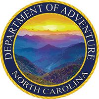 North Carolina State Seal Sticker Dept of Outdoor Adventure | Blue Ridge Mountain | Apply to Water Bottle Decal Laptop Computer Car Bumper Oval Magnet | WNC Asheville Parkway Smokey Mountain NC State