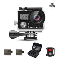 Dragon Touch Vision 3 4K Sports Action Camera Ultra HD 30m Underwater Waterproof WiFi 16MP DV Camcorder 170 Degree Wide 2 inch LCD Screen/Remote Control/ 2 Rechargeable Batteries/ 19 Mounting Kits