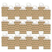 Fun Express Medium Christmas Tree Kraft Paper Gift Bags | 2-Pack | 24 Total Count | Great for Christmas Parties, Holiday Celebrations, and Special Occasions