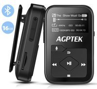 Clip MP3 Player with Bluetooth, AGPTEK 16GB Lossless B07S Music Player with FM Radio Voice Recorder for Sports, Running, Support up to 128GB