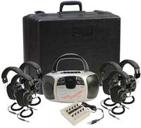 Califone 1776PLC-6 Spirit Stereo Listening Center; Includes: Spirit 1776 Multimedia Player, Foam-lined carry/storage case, Ten-position stereo jackbox with individual volume controls and Six 3068 Stereo Headphones