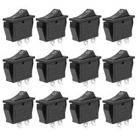 12 Pcs SPST Snap-in ON-OFF 2 Pin Snap Rocker Boat Switch Black AC 250V 15A 125V 20A For Car Auto Boat Household Appliances By MXRS