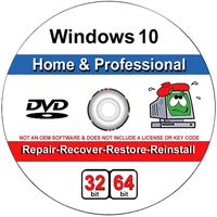 9th and Vine Compatible Windows 10 Home and Professional 32/64 Bit DVD. Install To Factory Fresh, Recover, Repair and Restore Boot Disc. Fix PC, Laptop and Desktop.