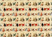 Alex Clark Art" Charismatic Cats" Gift Wrapping Paper 2 Sheets 19.5 in x 27.5 in