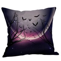 Bosji (45x 45 cm) Throw Pillowcase,Happy Halloween Pumpkin Decoration Pillow Case Holiday Home Decor Polyester Scary Printed Zipper Sofa Pillow Covers
