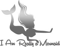 girly stuff i am really a mermaid (METALLIC SILVER) (Set of 2) Premium Waterproof Vinyl Decal Stickers for Laptop MacBook Phone Tablet Helmet Car Window Bumper Mug Tuber Cup Door Wall Decoration