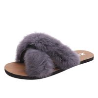 ZOMUSAR Shoes for Ladies, Slippers Autumn Casual Shoes Female Flat Bottom Slip Open Toe Female Sandals Gray