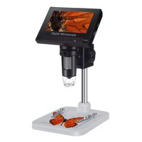 LCD Digital Microscope, WACCIU 4.3 inch 500X-1000X Magnification with 8 Adjustable LED Light, Handled USB Microscope Camera for Children, Lab, Edu, Naturalist, Jewellery Identification,Plant&Insect