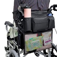 Wheelchair Accessories, Waterproof Wheelchair Bags Organizer to Hang on Back Mesh Net Black Storage Organizers for Home/Outdoor/Car (Black Half net)