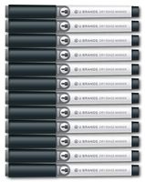 U Brands Low Odor Dry Erase Markers with Erasers, Medium Point, Black, 12-Count - 2922U00-12