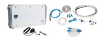Rockville RXM-F4 2400 Watt Marine 4-Channel Amplifier+PA Microphone+Amp Wire Kit